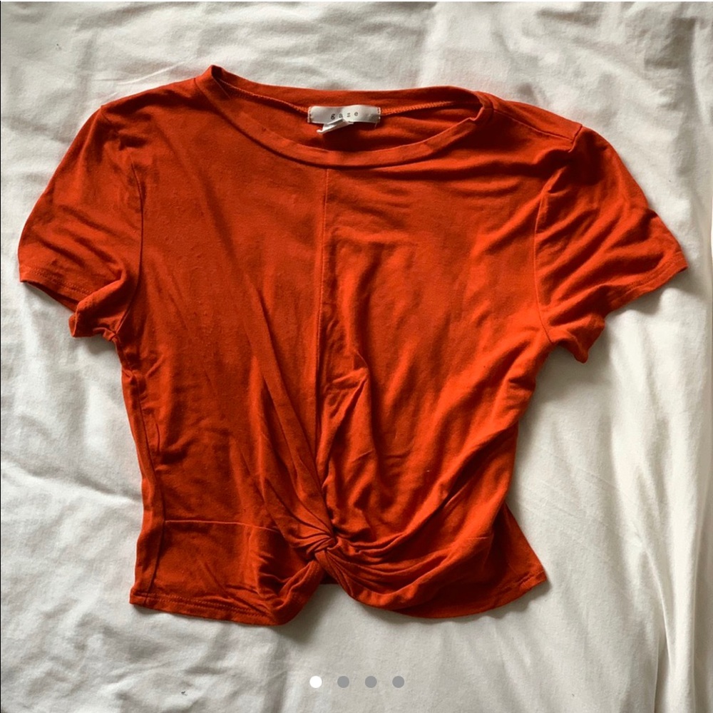 Burnt orange tied crop top